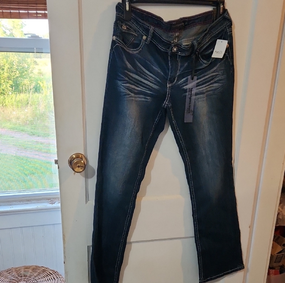 Stylish Dark Blue Boot Cut Jeans